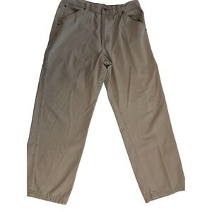 Wrangler Hero Mens Carpenter Pants 38x30 Tan Khaki Utility Workwear  Small Flaw